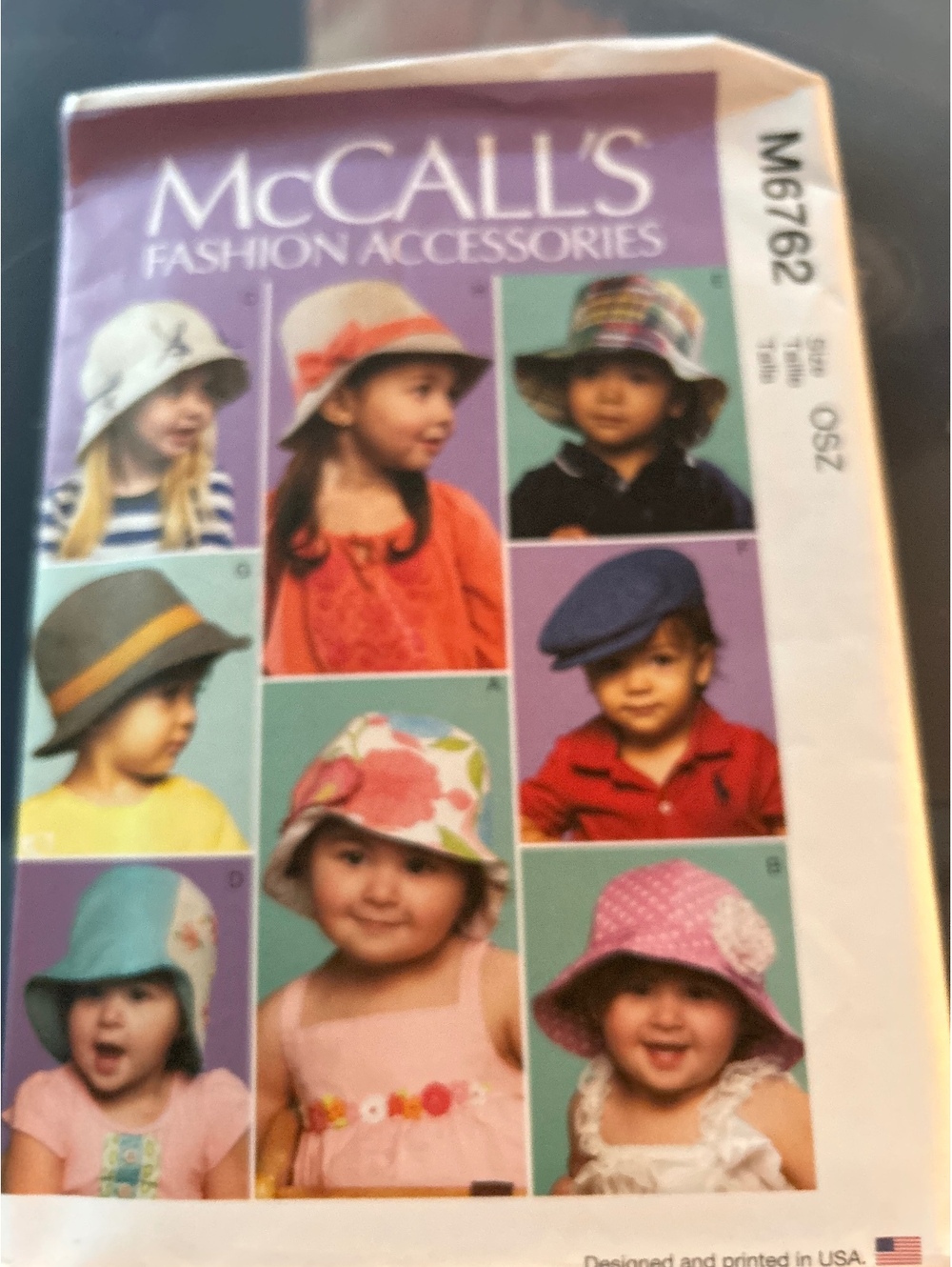 McCall's M6762 Fashion Accessories Kids Hats Sewing Pattern OSZ